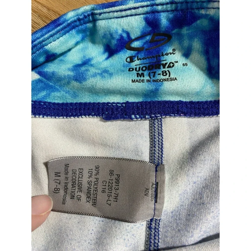 Champion Girl 7/8 Legging Blue Fish Pattern Polyester Spandex